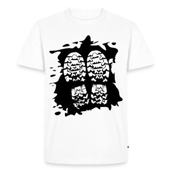 Twin Trails - Shoe Prints [Black] - Men's Premium Organic T-Shirt - white - Front - Nico (187cm)