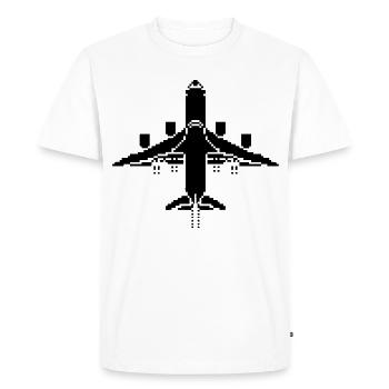 Avion Pixel Art - T-shirt Premium bio Homme - blanc - Devant - Nico (187cm)