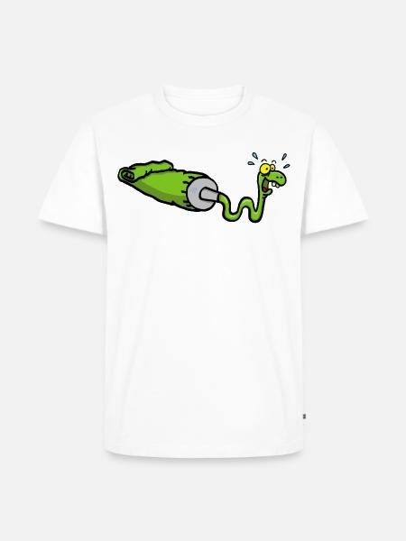 Green snake and gouache tube - Men's Premium Organic T-Shirt - white