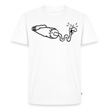 Serpent noir et tube de gouache - T-shirt Premium bio Homme - blanc - Devant - Nico (187cm)
