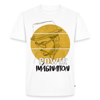 Power Imagination – Design de déclaration créative - T-shirt Premium bio Homme - blanc - Devant - Nico (187cm)