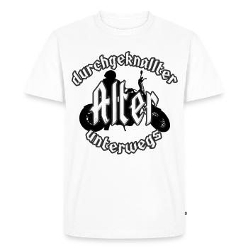 Vieil homme fou sur la route - T-shirt Premium bio Homme - blanc - Devant - Nico (187cm)