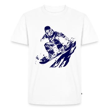 Croquis de snowboarder - T-shirt Premium bio Homme - blanc - Devant - Nico (187cm)