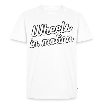 Roues en mouvement. Pour les personnes en fauteuil roulant # - T-shirt Premium bio Homme - blanc - Devant - Nico (187cm)