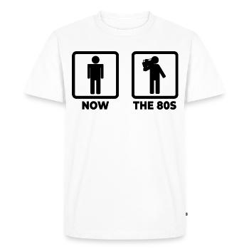 Années quatre-vingt - T-shirt Premium bio Homme - blanc - Devant - Nico (187cm)