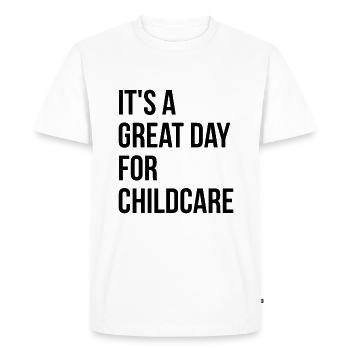 Garde d’enfants Garde d’enfants Garde d’enfants - T-shirt Premium bio Homme - blanc - Devant - Nico (187cm)