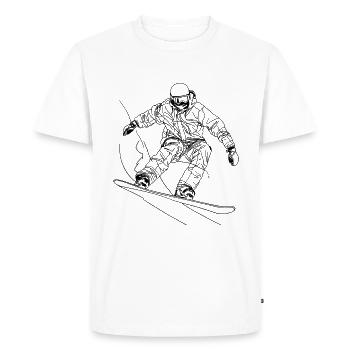 Snowboarder Line Art - Men's Premium Organic T-Shirt - white - Front - Nico (187cm)