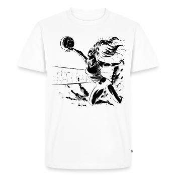 Joueur de volley-ball - T-shirt Premium bio Homme - blanc - Devant - Nico (187cm)