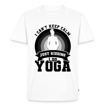 I do yoga - Men's Premium Organic T-Shirt - white - Front - Nico (187cm)