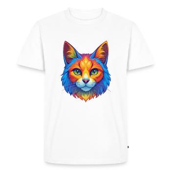Chat turc de Van, dessin animé kawaii, animal de compagnie - T-shirt Premium bio Homme - blanc - Devant - Nico (187cm)
