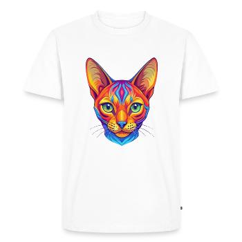 Ocicat Chat Race Dessin Animé Kawaii Animal Pet - T-shirt Premium bio Homme - blanc - Devant - Nico (187cm)