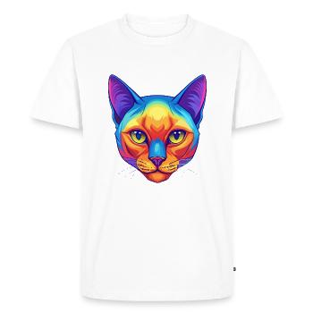 Burmese Cat Breed Cartoon Kawaii Animal Pet - Men's Premium Organic T-Shirt - white - Front - Nico (187cm)