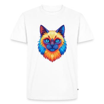 Birman Chat Sacré Race Dessin Animé Kawaii Animal Pet - T-shirt Premium bio Homme - blanc - Devant - Nico (187cm)