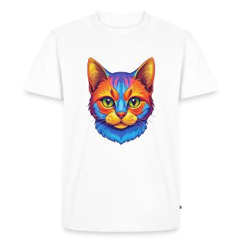 Américain Wirehair Chat Race Dessin animé Kawaii Animal - T-shirt Premium bio Homme - blanc - Devant - Nico (187cm)