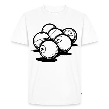 Boules de billard - T-shirt Premium bio Homme - blanc - Devant - Nico (187cm)