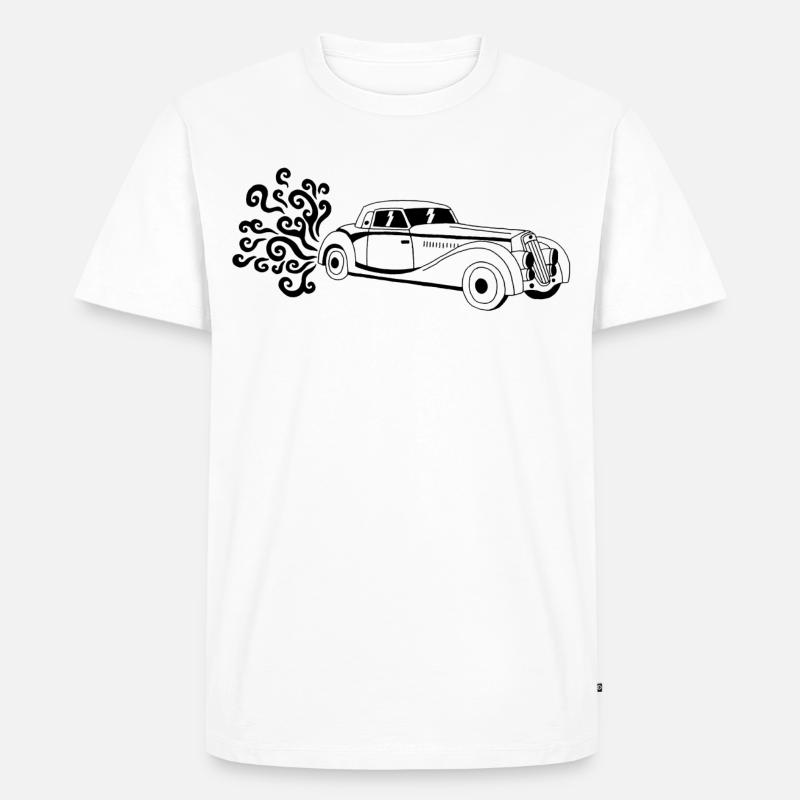 Schwarzer Oldtimer - Männer Premium Bio T-Shirt - Weiß