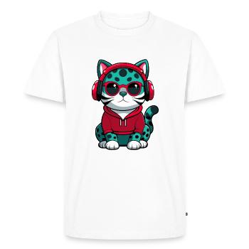 Australian Spotted Mist Cat Breed Cartoon Kawaii - Men's Premium Organic T-Shirt - white - Front - Nico (187cm)