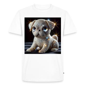 Chien scintillant à l’aspect diamant - T-shirt Premium bio Homme - blanc - Devant - Nico (187cm)