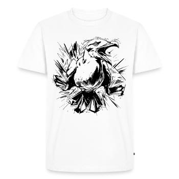 Mouette esquissée - T-shirt Premium bio Homme - blanc - Devant - Nico (187cm)