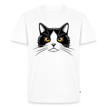 Illustration d’une tête de chat. - T-shirt Premium bio Homme - blanc - Devant - Nico (187cm)