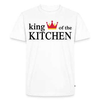 Tablier de cuisine drôle pour hommes - T-shirt Premium bio Homme - blanc - Devant - Nico (187cm)