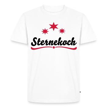 Tablier de cuisine Star Chef - T-shirt Premium bio Homme - blanc - Devant - Nico (187cm)