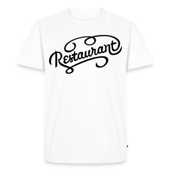 Lettrage de restaurant - T-shirt Premium bio Homme - blanc - Devant - Nico (187cm)