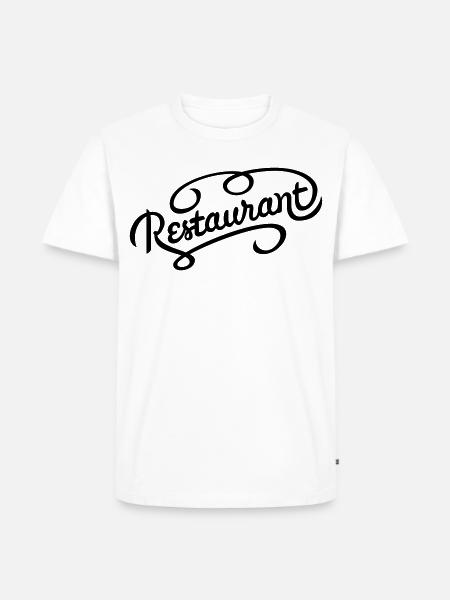Restaurant lettering - Men's Premium Organic T-Shirt - white