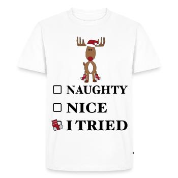 dictons amusants Noël - T-shirt Premium bio Homme - blanc - Devant - Nico (187cm)