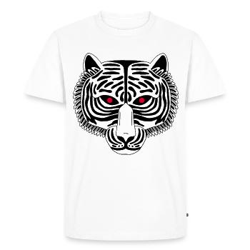 Tigre noir - T-shirt Premium bio Homme - blanc - Devant - Nico (187cm)