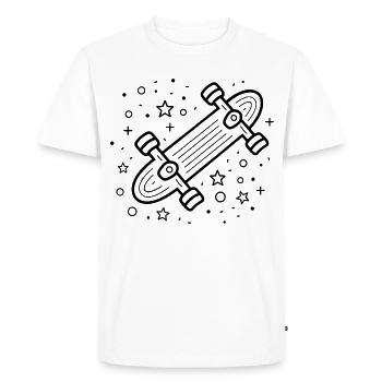 Dessin animé Skateboard - T-shirt Premium bio Homme - blanc - Devant - Nico (187cm)