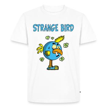Oiseau bleu étrange - T-shirt Premium bio Homme - blanc - Devant - Nico (187cm)
