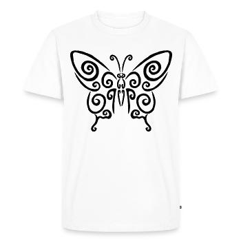 Symbole d'un papillon noir - T-shirt Premium bio Homme - blanc - Devant - Nico (187cm)