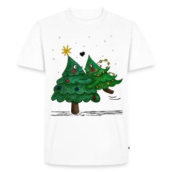 De jolis sapins de Noël - T-shirt Premium bio Homme - blanc - Devant - Nico (187cm)