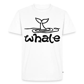 La queue de la baleine (noir) - T-shirt Premium bio Homme - blanc - Devant - Nico (187cm)