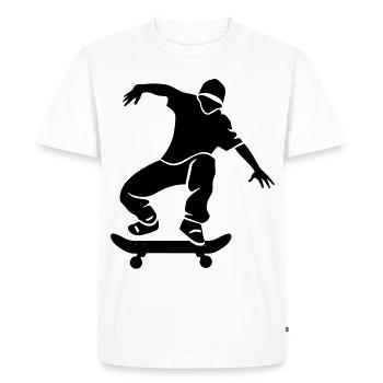 Skateboarder Sketch - Men's Premium Organic T-Shirt - white - Front - Nico (187cm)