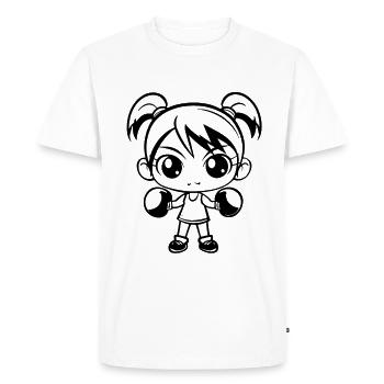 Boxe Filles - T-shirt Premium bio Homme - blanc - Devant - Nico (187cm)