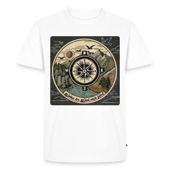Where the Wind Takes Us – Nature Compass Design - Men's Premium Organic T-Shirt - white - Front - Nico (187cm)