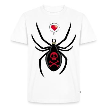 Black widow spider in love - Men's Premium Organic T-Shirt - white - Front - Nico (187cm)