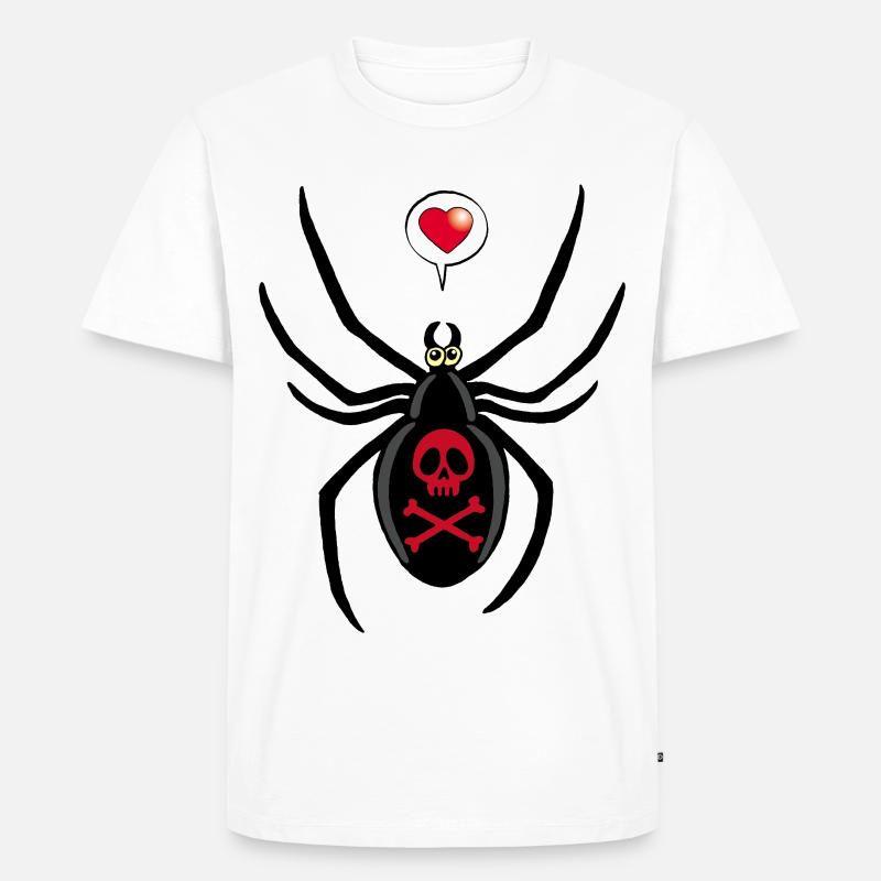 Verliebte schwarze Witwe Spinne - Männer Premium Bio T-Shirt - Weiß