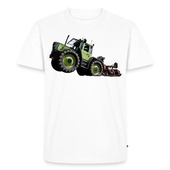 Grüner Traktor MB trac 1300 Hochstarter - Männer Premium Bio T-Shirt - Weiß - Vorne - Nico (187cm)
