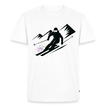 Vacances au ski Skieurs Ski Sports d’hiver - T-shirt Premium bio Homme - blanc - Devant - Nico (187cm)