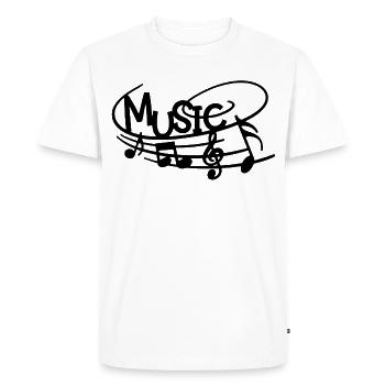 la musique dans la peau (noir) - T-shirt Premium bio Homme - blanc - Devant - Nico (187cm)