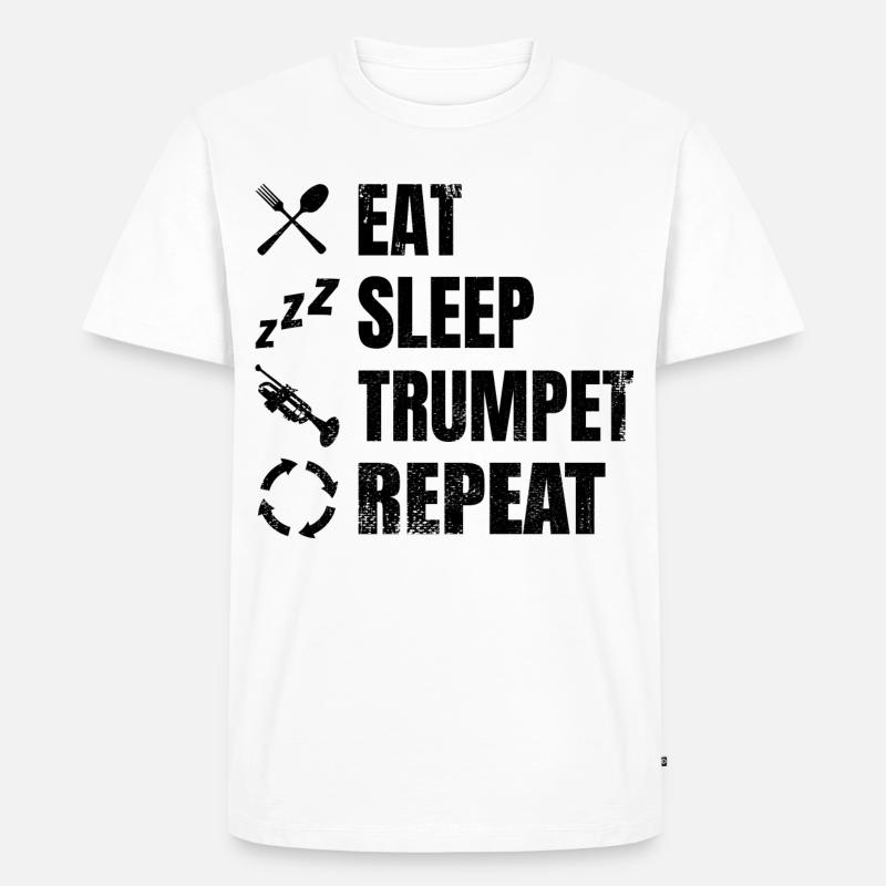 Trompeter Routine - Männer Premium Bio T-Shirt - Weiß