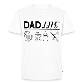 Dad Life – Papa Desi plein d’humour et d’authenticité - T-shirt Premium bio Homme - blanc - Devant - Nico (187cm)