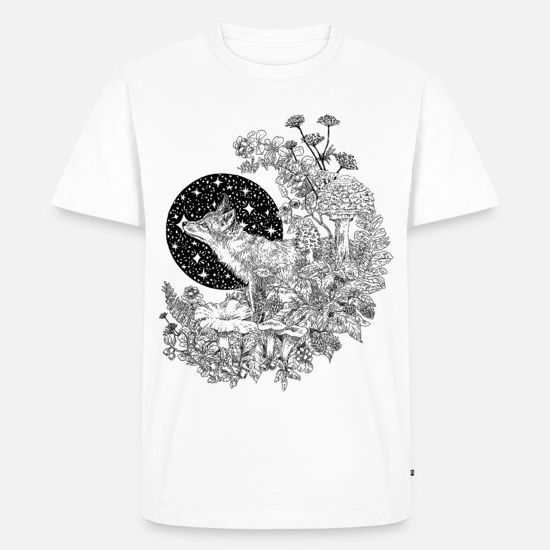 FUCHS & NACHTHIMMEL - Männer Premium Bio T-Shirt - Weiß
