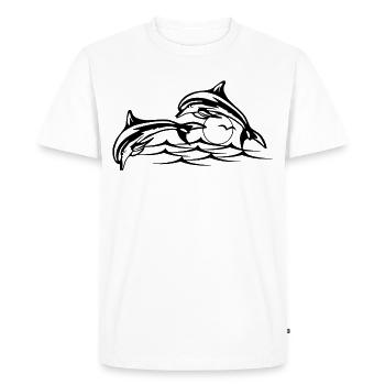 Les dauphins noirs - T-shirt Premium bio Homme - blanc - Devant - Nico (187cm)