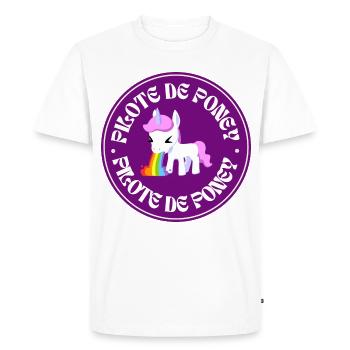 Pilote de poney - T-shirt Premium bio Homme - blanc - Devant - Nico (187cm)