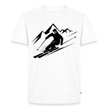 Skieurs Ski Hiver Vacances d’hiver Sports d’hiver - T-shirt Premium bio Homme - blanc - Devant - Nico (187cm)