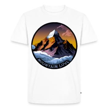 Mountain Love - Men's Premium Organic T-Shirt - white - Front - Nico (187cm)